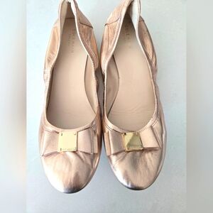 Cole Haan Tali Bow Rose Gold Ballet Flats Size W11